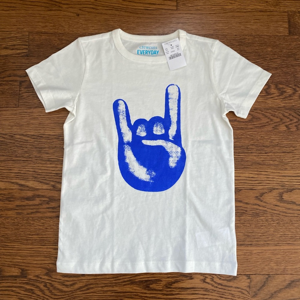 NEW! J. Crew Crewcuts “rock on” t-shirt. Size 6/7